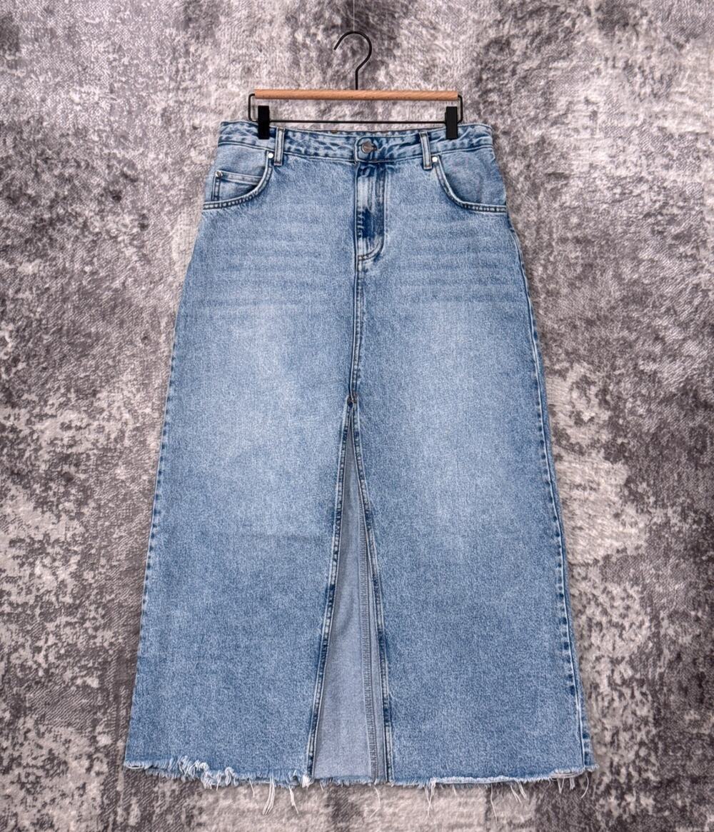 Anthropologie Skirt 12 Womens Pilcro Madi Denim Maxi Slit Front